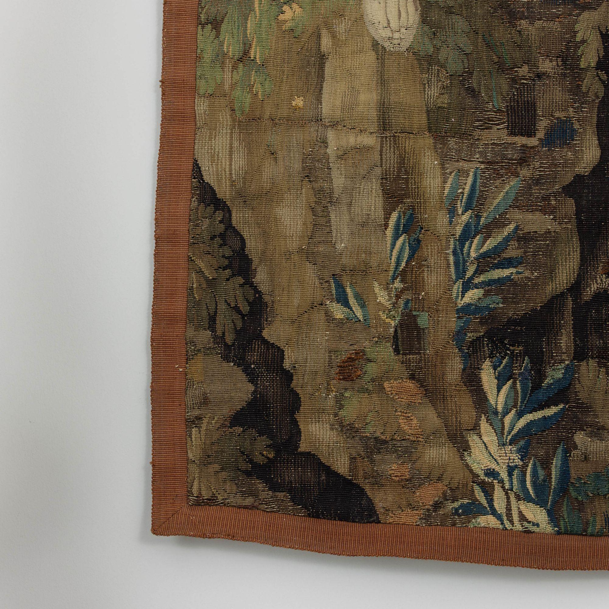 17th c. French Aubusson Tapestry Fragment For Sale 3