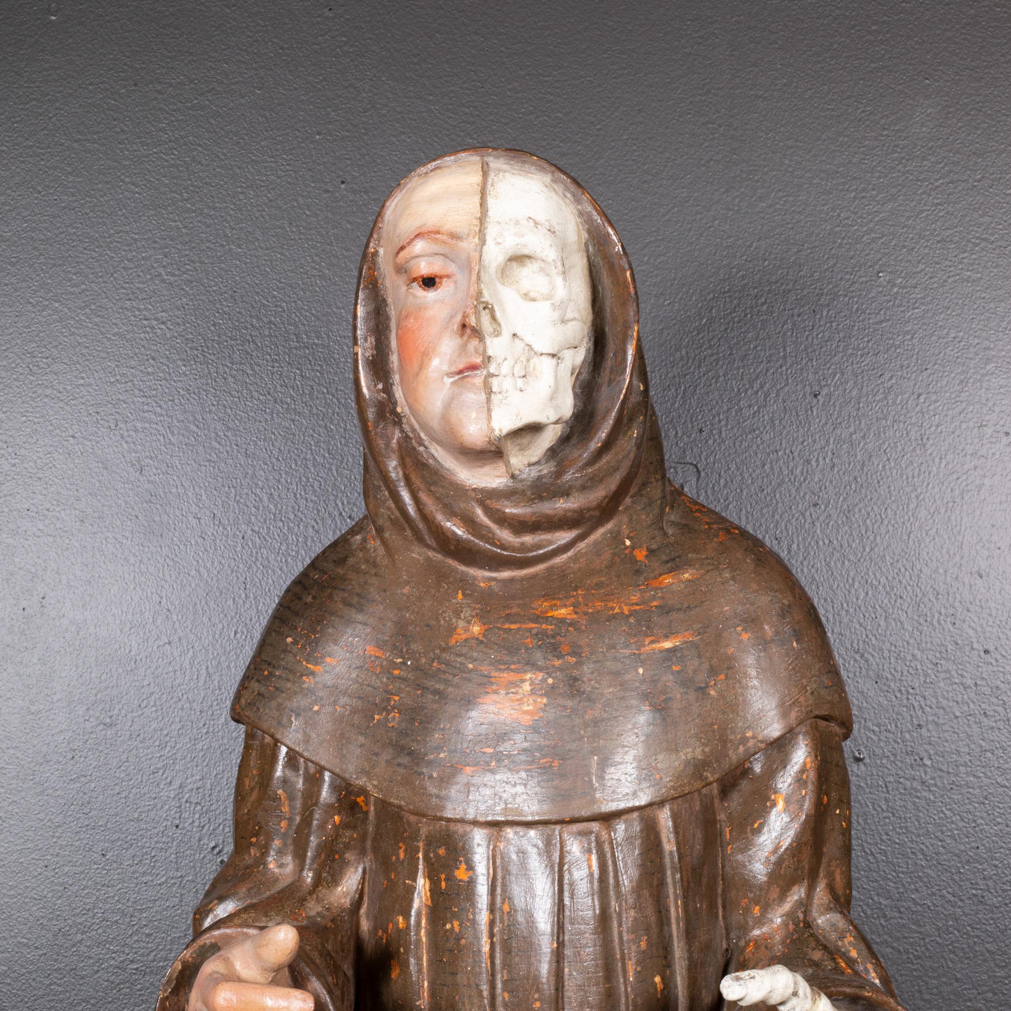ÜBER

Kontaktieren Sie uns für weitere Versandoptionen. Kostenlose Lieferung in der Bay Area. S16 Home San Francisco. 

Außergewöhnliche große Memento Mori-Skulptur in Polychromie, die einen halb gehäuteten Mönch darstellt. Deutsch 17. Jahrhundert.