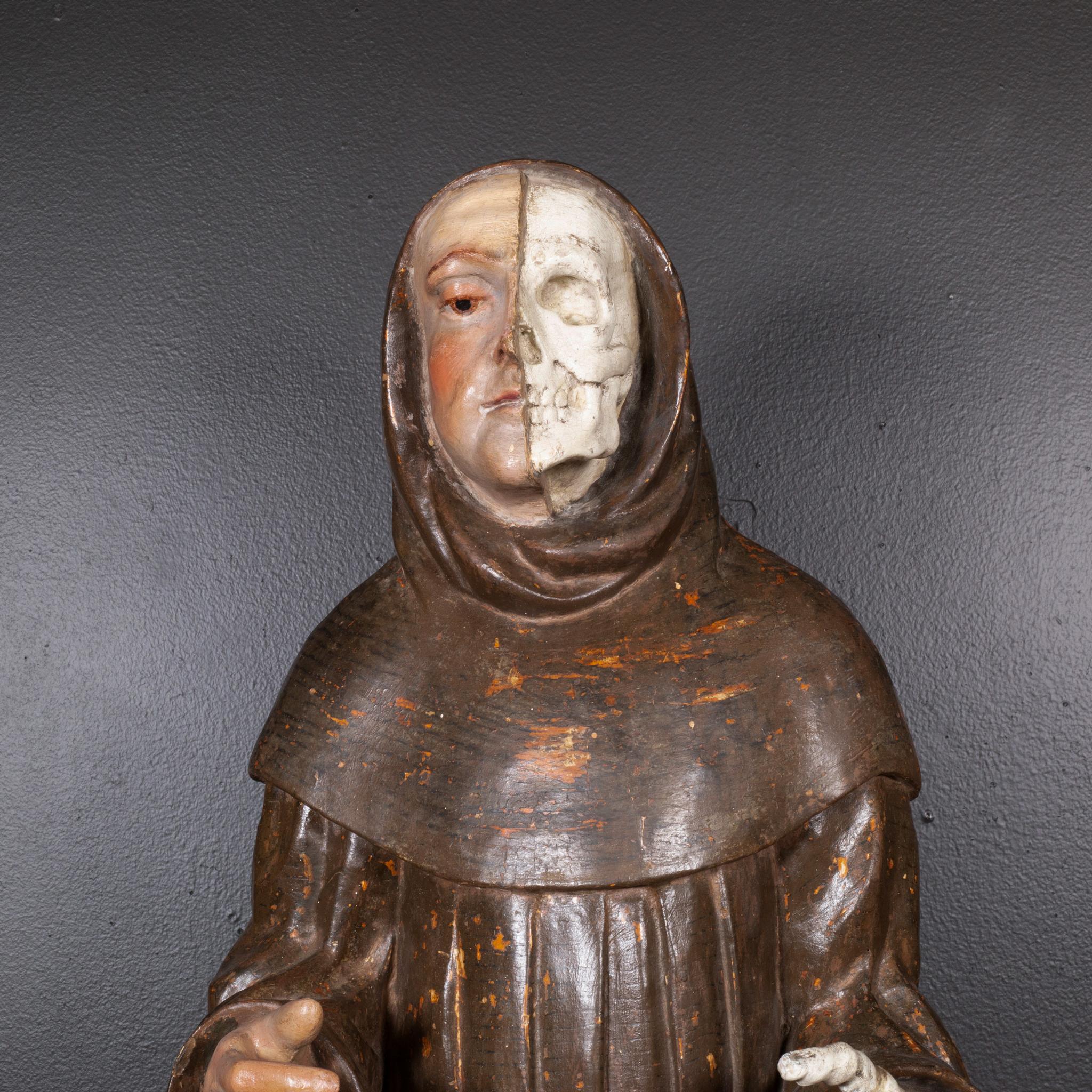 ABOUT

Contact us for more shipping options. Free Bay Area delivery. S16 Home San Francisco. 

Exceptional large Memento Mori sculpture in polychrome depicting a half flayed Monk. German 17th century. The sculpture presents half of the skeletal