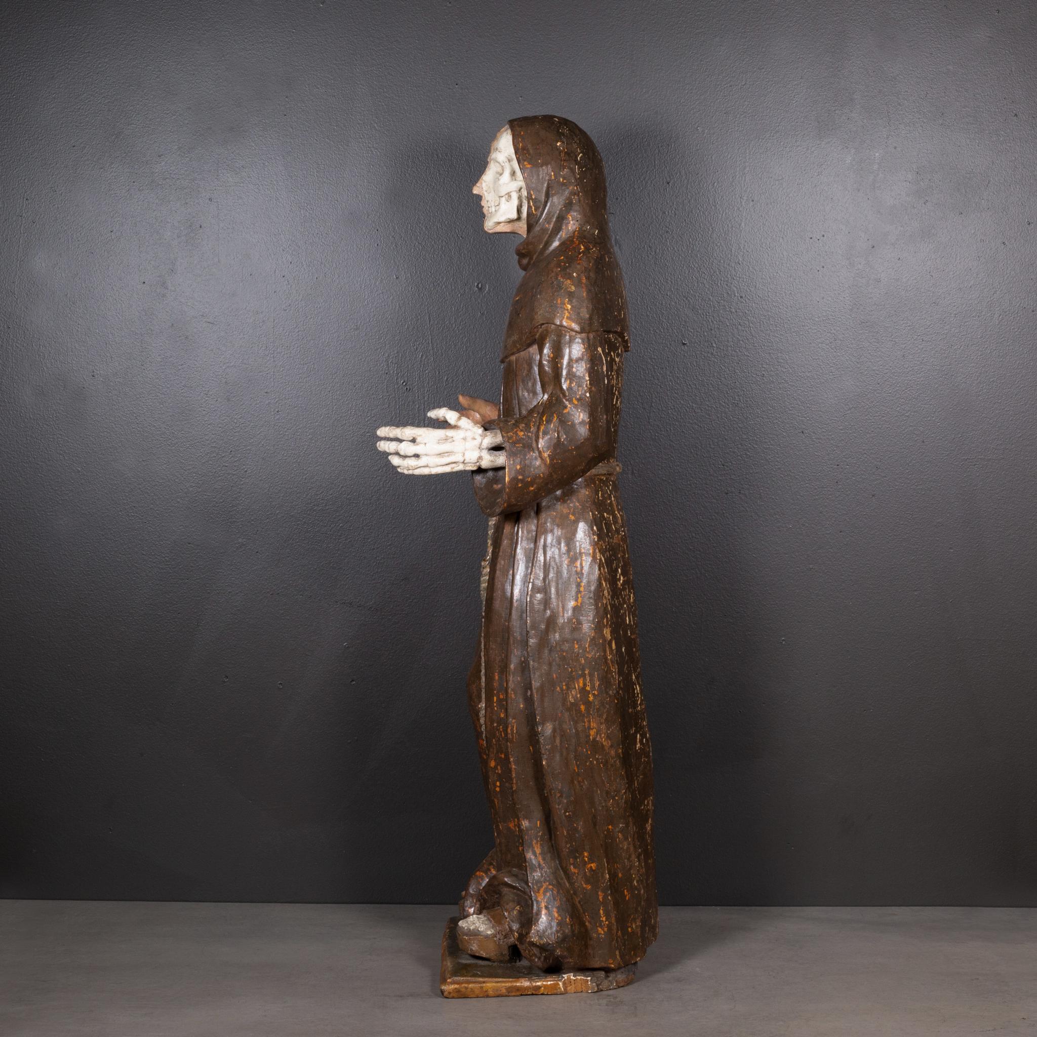 18th Century and Earlier 17th c. German Memento Mori Monk c.1600-1699