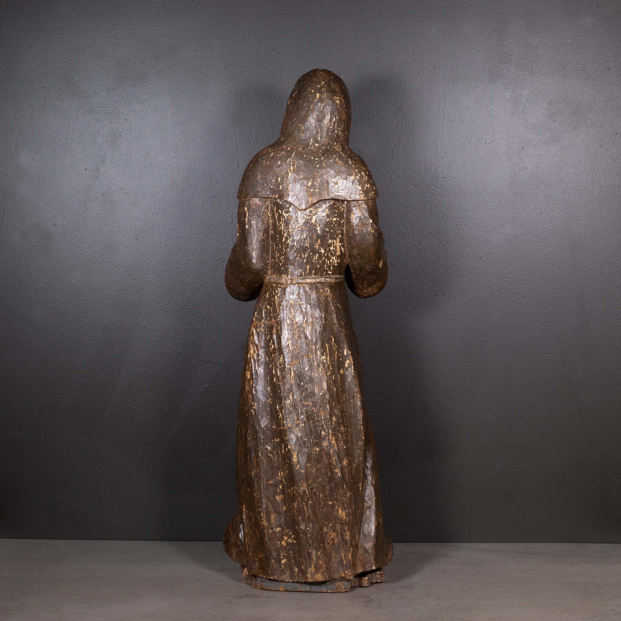 Wood 17th c. German Memento Mori Monk c.1600-1699