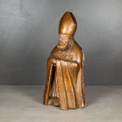 17th c. Hand Carved French Bishop Bust