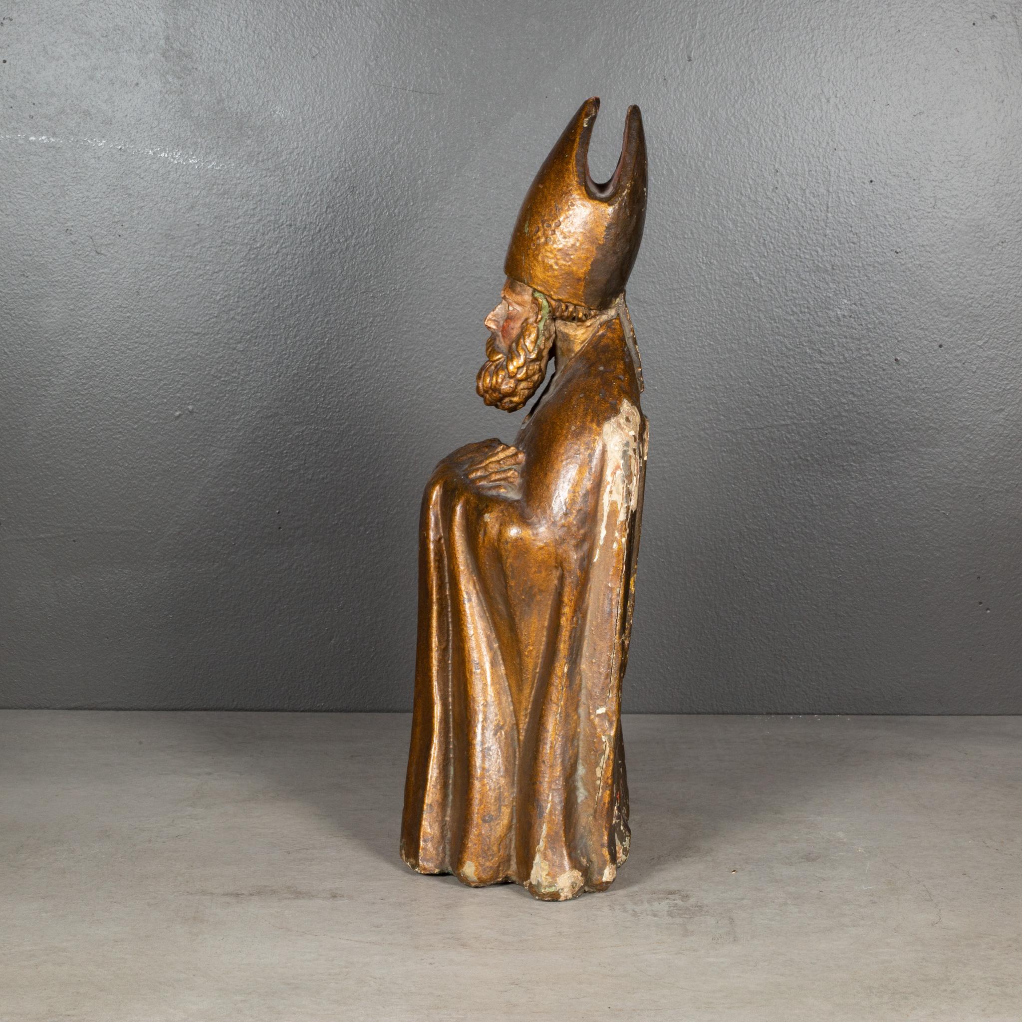 Sculpté à la main 17e s. Buste d'évêque français sculpté à la main (expédition gratuite) en vente