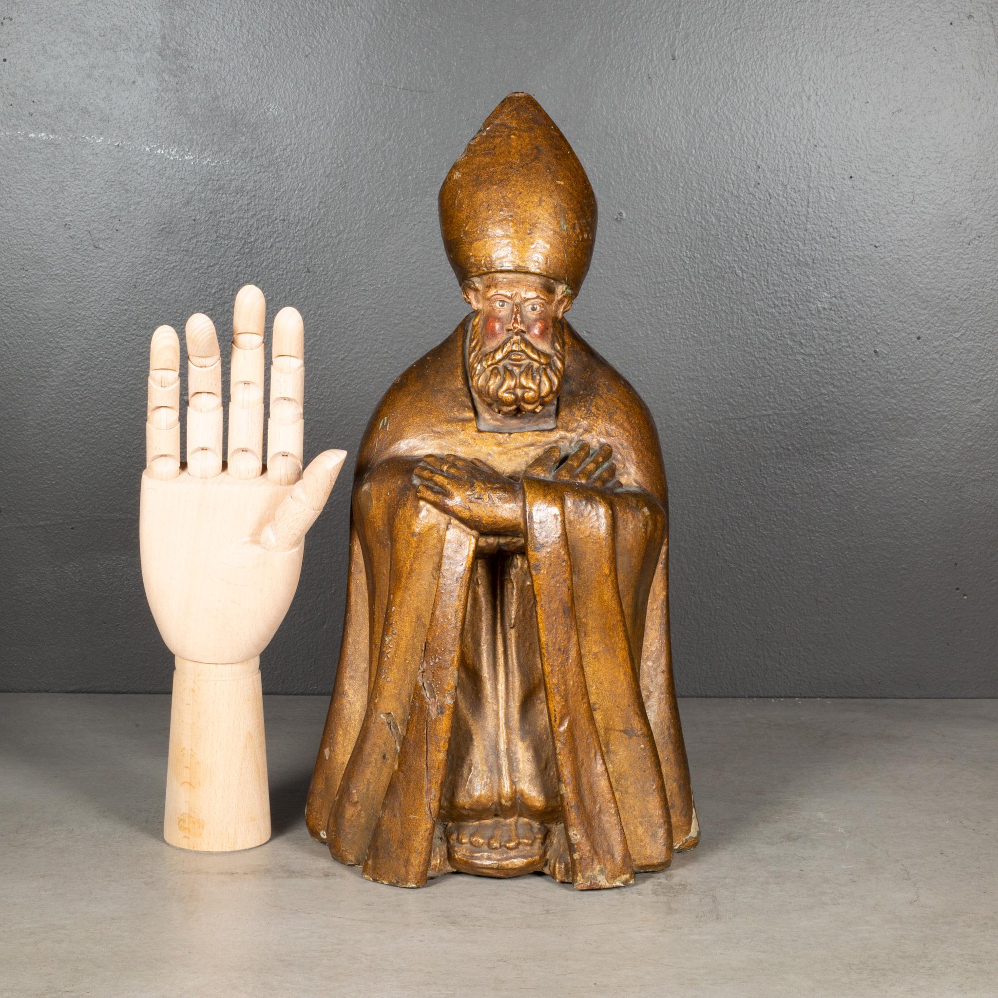 17e s. Buste d'évêque français sculpté à la main (expédition gratuite) en vente 1