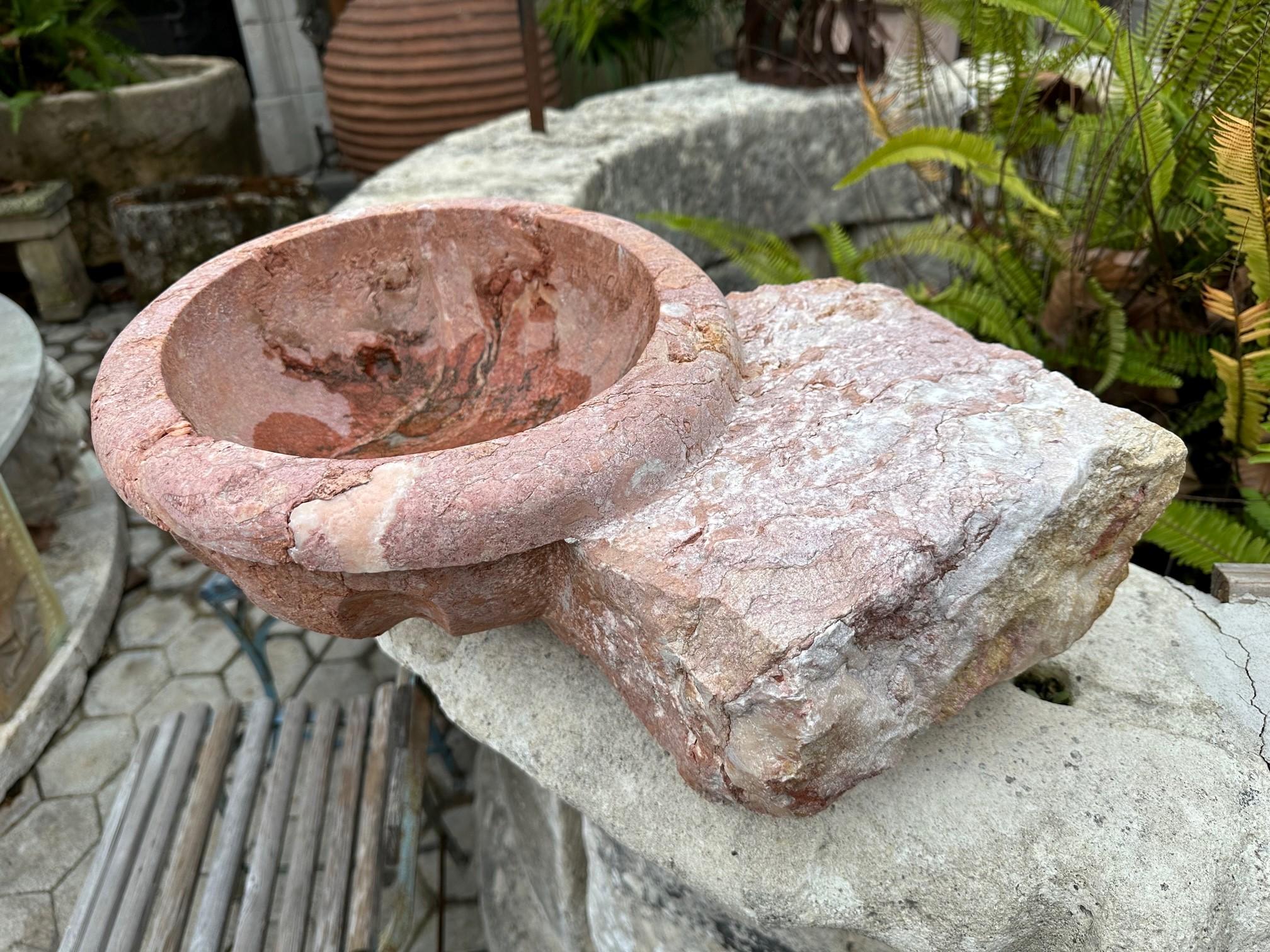 French 17th C. Hand Carved Stone Basin Jardinière Bowl Planter Vessel Sink Antiques LA For Sale