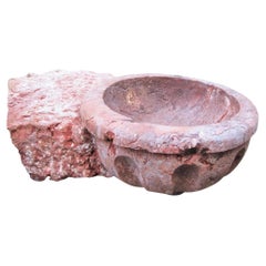17th C. Hand Carved Stone Basin Jardinière Bowl Planter Vessel Sink Antiques LA