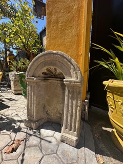 17th C. Hand Carved Stone Niche Wall Mount Plaque Architectural Element Antique