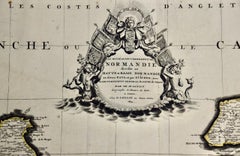 Französische Region der Normandie: Eine handkolorierte Karte aus dem 17. Jahrhundert von Sanson und Jaillot