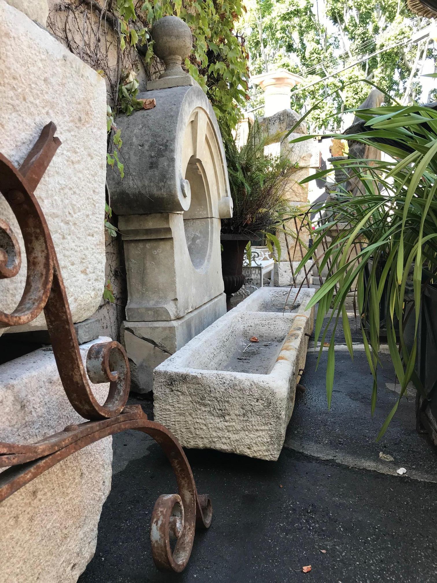 Metal Horse Trough Hand Carved Stone Container Sink Antiques Garden Los Angeles CA LA