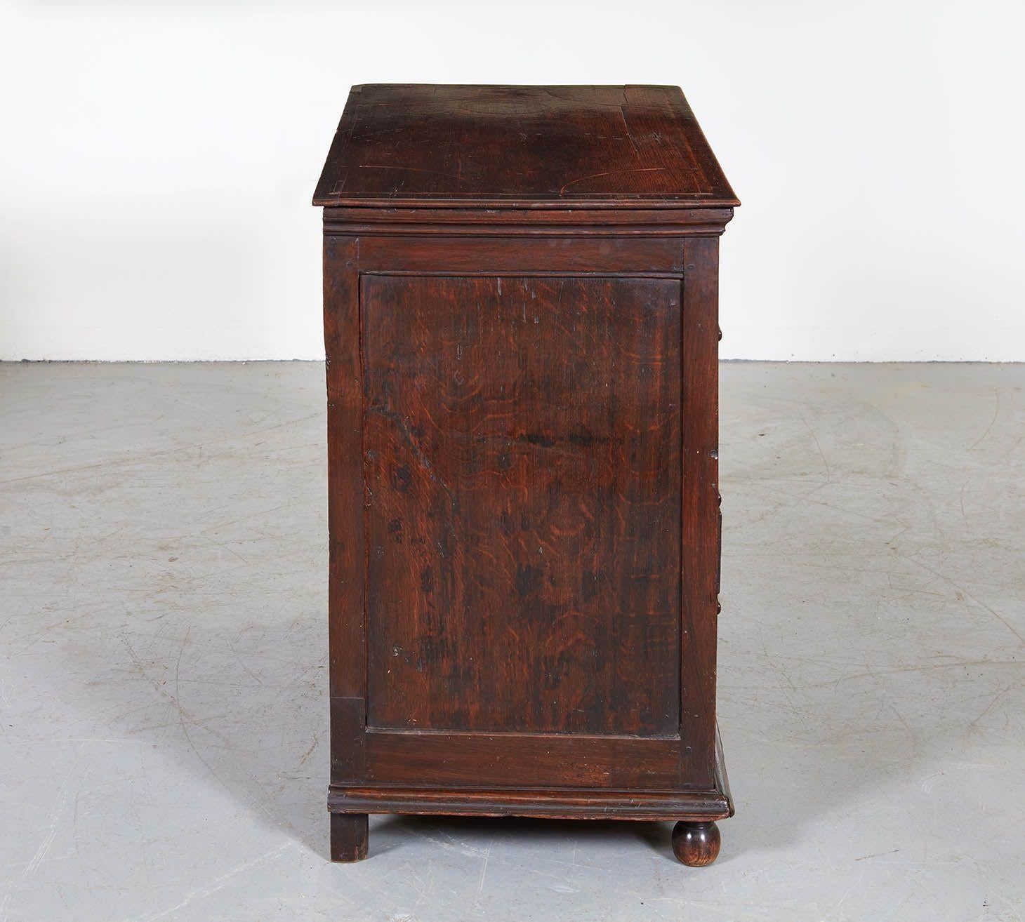 17th c. Inlaid Oak Chest of Drawers For Sale 3