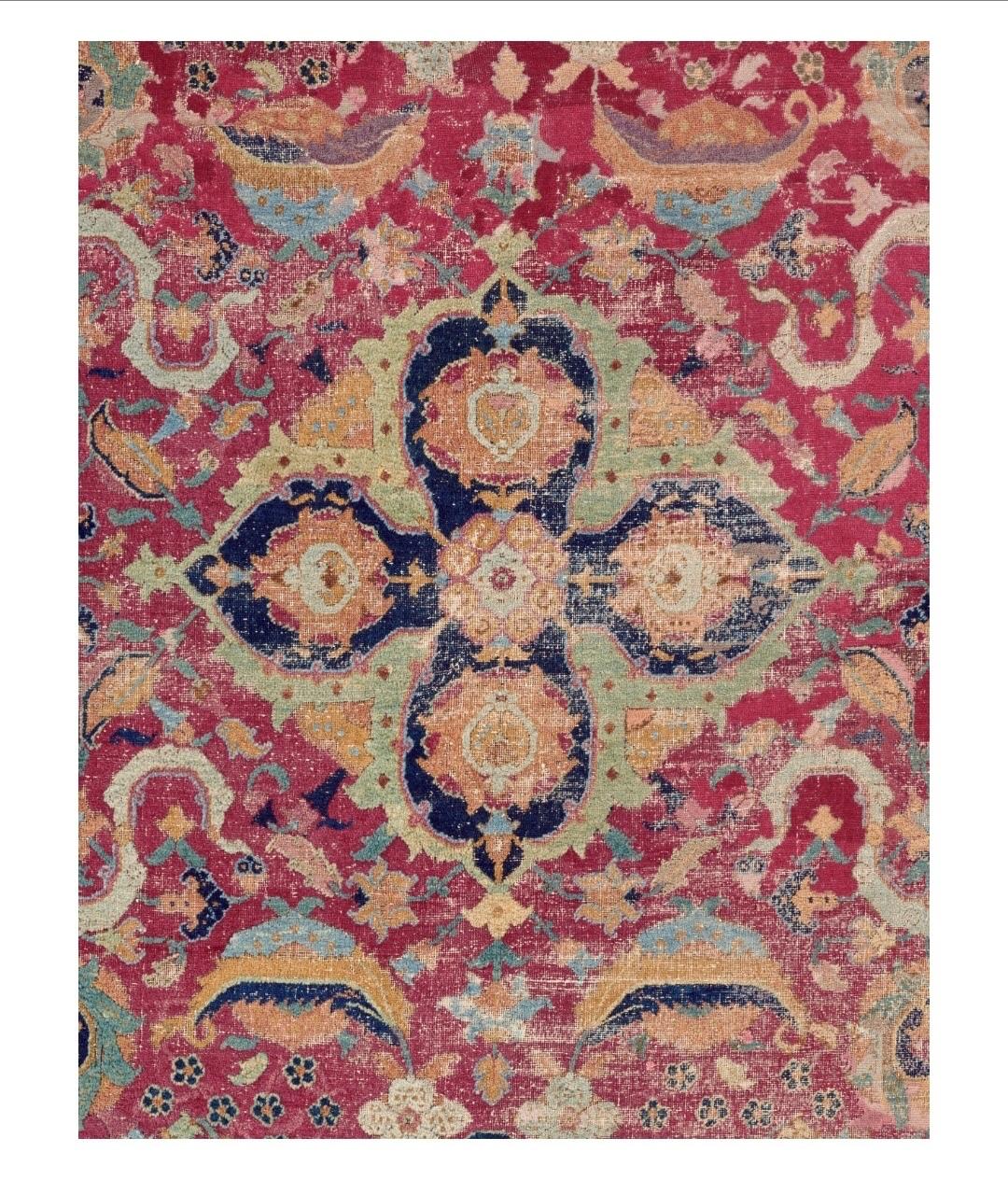 Wool 17th C Isfahan Carpet For Sale