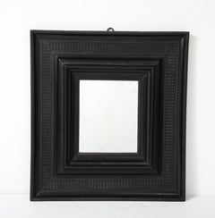 17th C. Italian Ebonized Fruitwood Mirror 19th C. Mercury Glass Interior Mirror