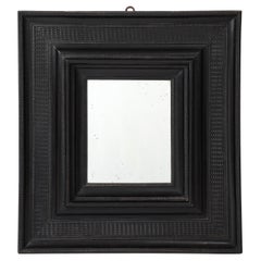 Specchio in legno ebanizzato del XVII secolo Specchio per interni in vetro al mercurio del XIX secolo