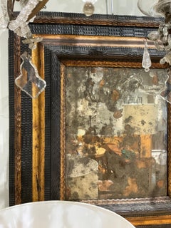 17th c Italian mirror in pear wood