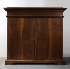 17th C. Italian Tuscan Walnut Cabinet, original lock & key, original back