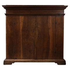 17th C. Italian Tuscan Walnut Cabinet, original lock & key, original back