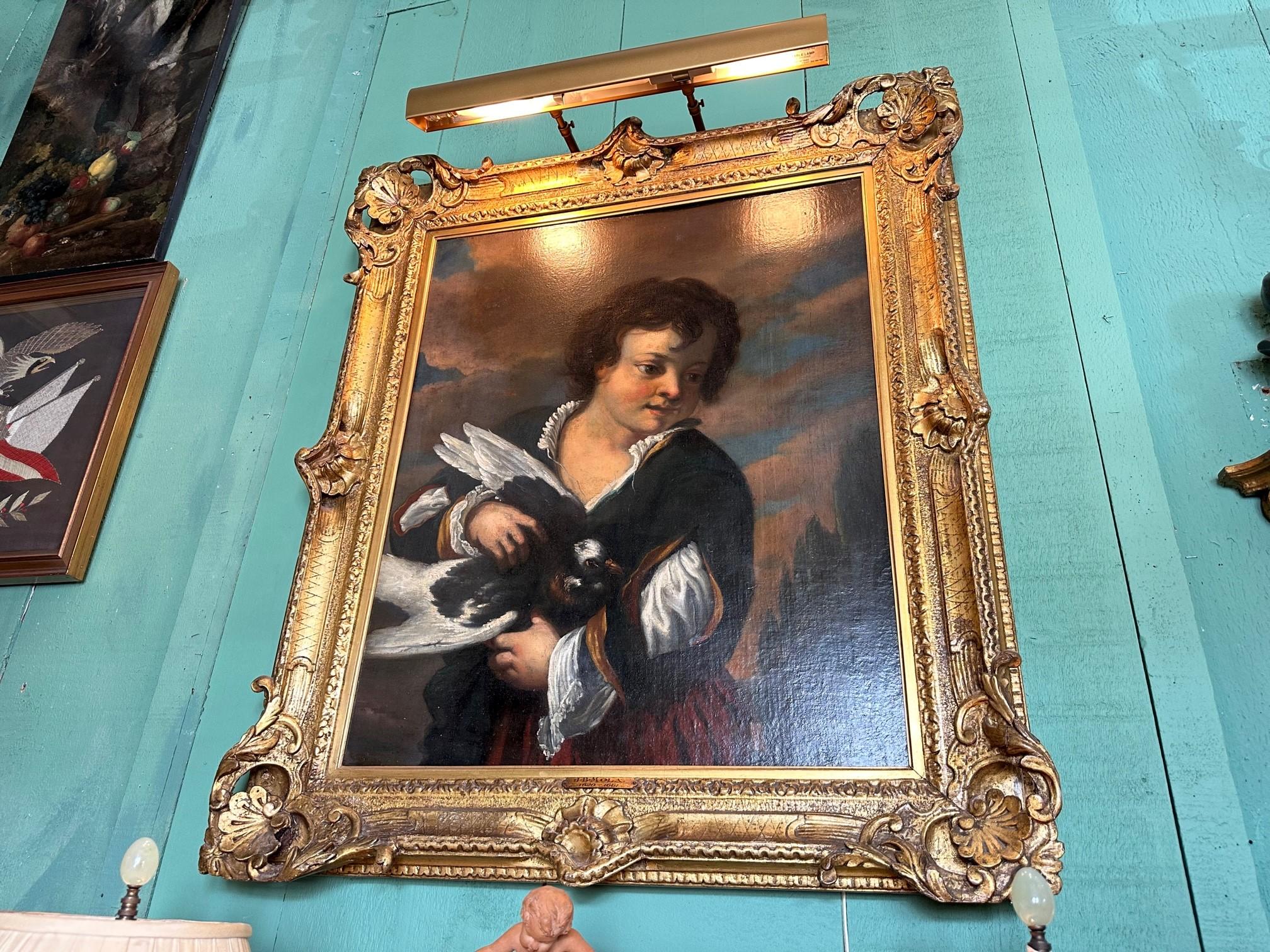 Pintura de la escuela napolitana del siglo XVII Lienzo al óleo Viejo maestro Mola Giovanni Battista en venta 8