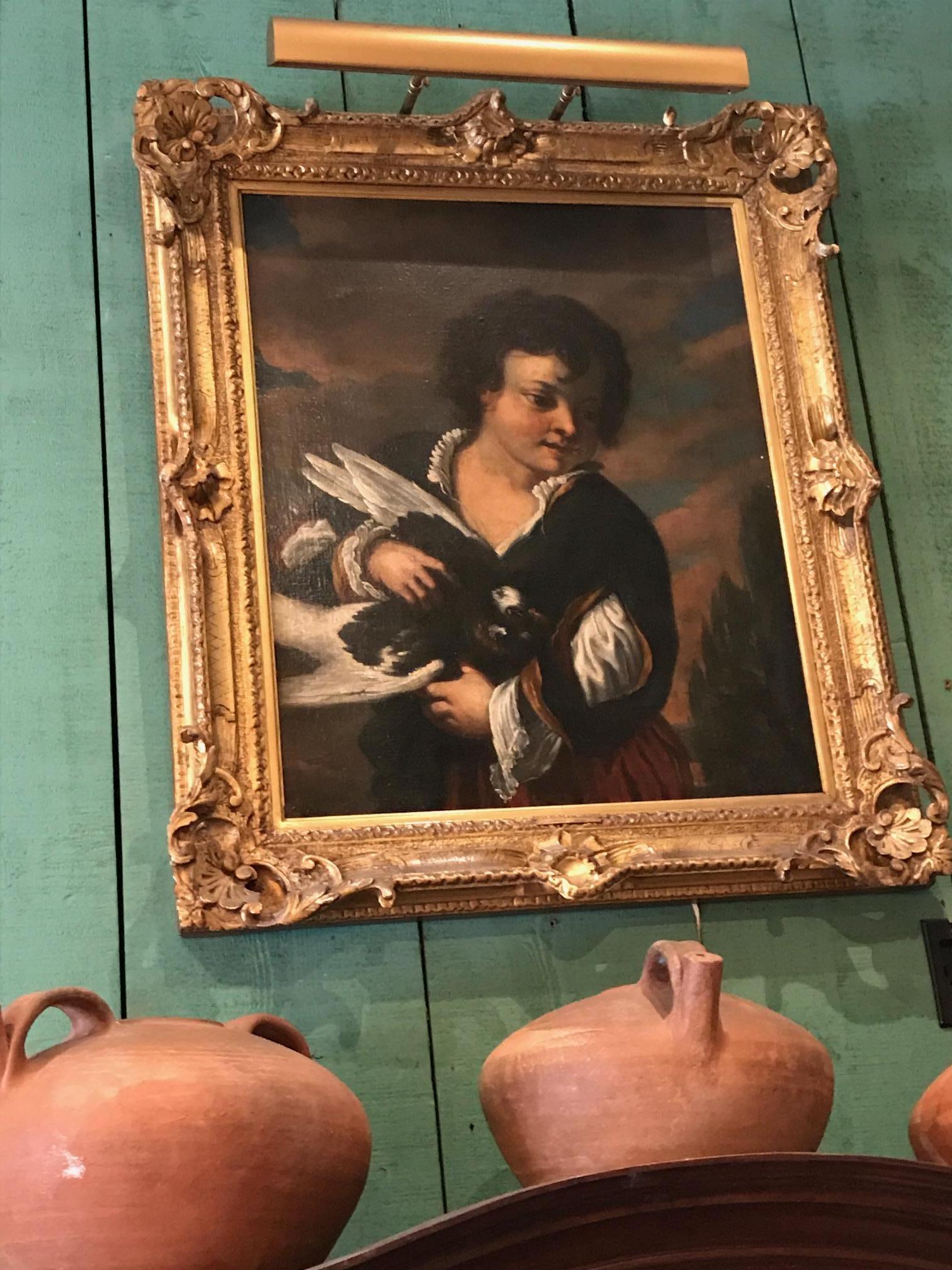 Pintura de la escuela napolitana del siglo XVII Lienzo al óleo Viejo maestro Mola Giovanni Battista en venta 12