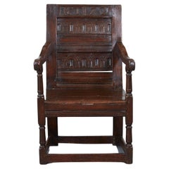 17th C. Oak Paneled Armchair