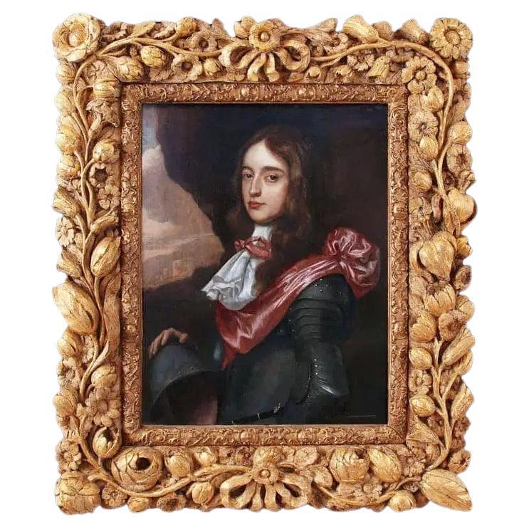 Portrait à l'huile d'un jeune noble, probablement le Prince William d'Orange, datant du 17e C.