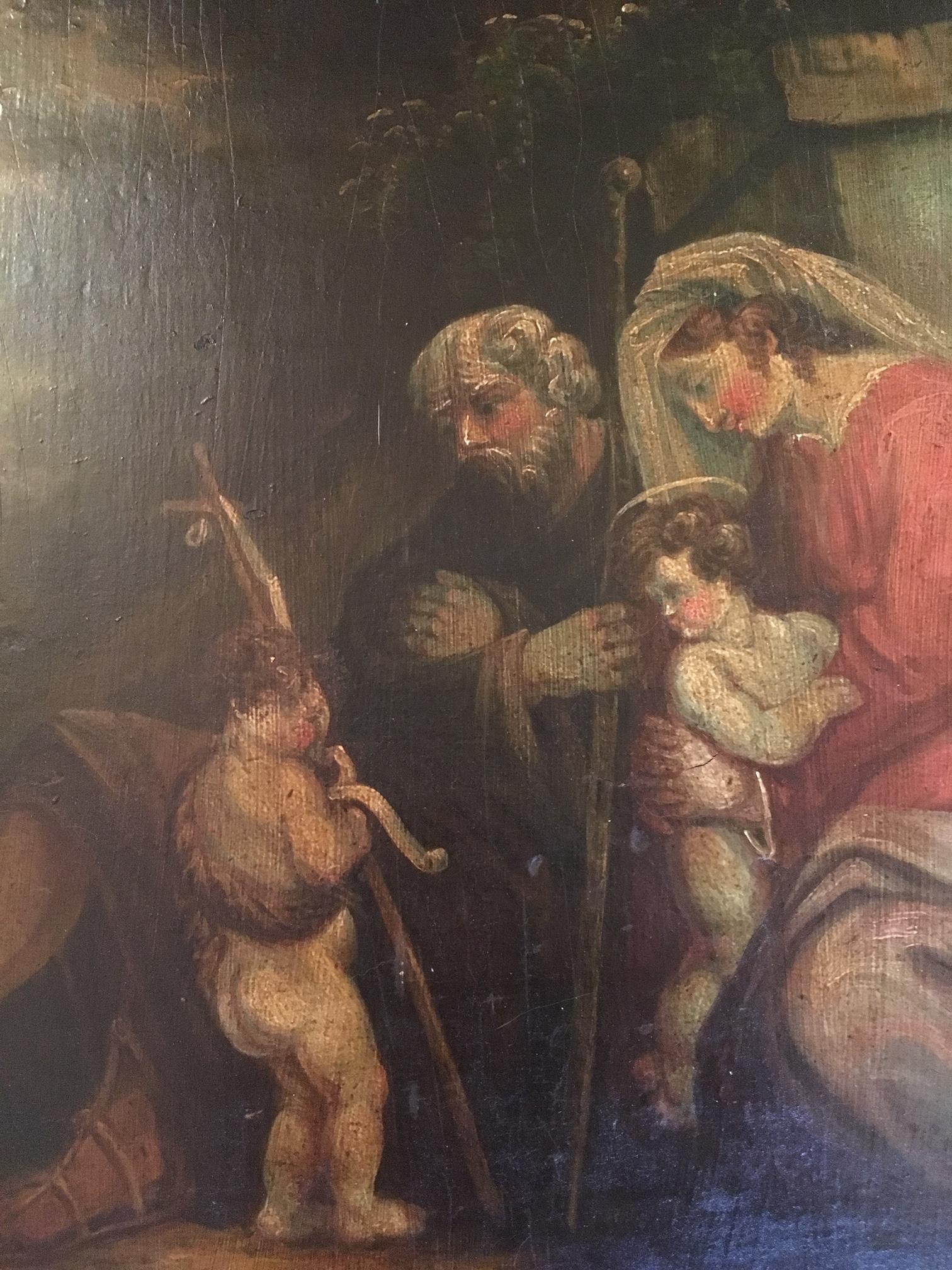 Renaissance 17th Century Old Master Painting on Panel, the Rest on the Flight into Egypt