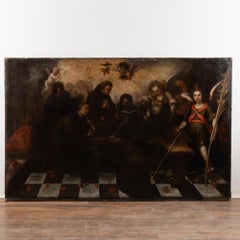 17th C. Original Oil on Canvas Painting of Passing & Last Communion of St.Jerome