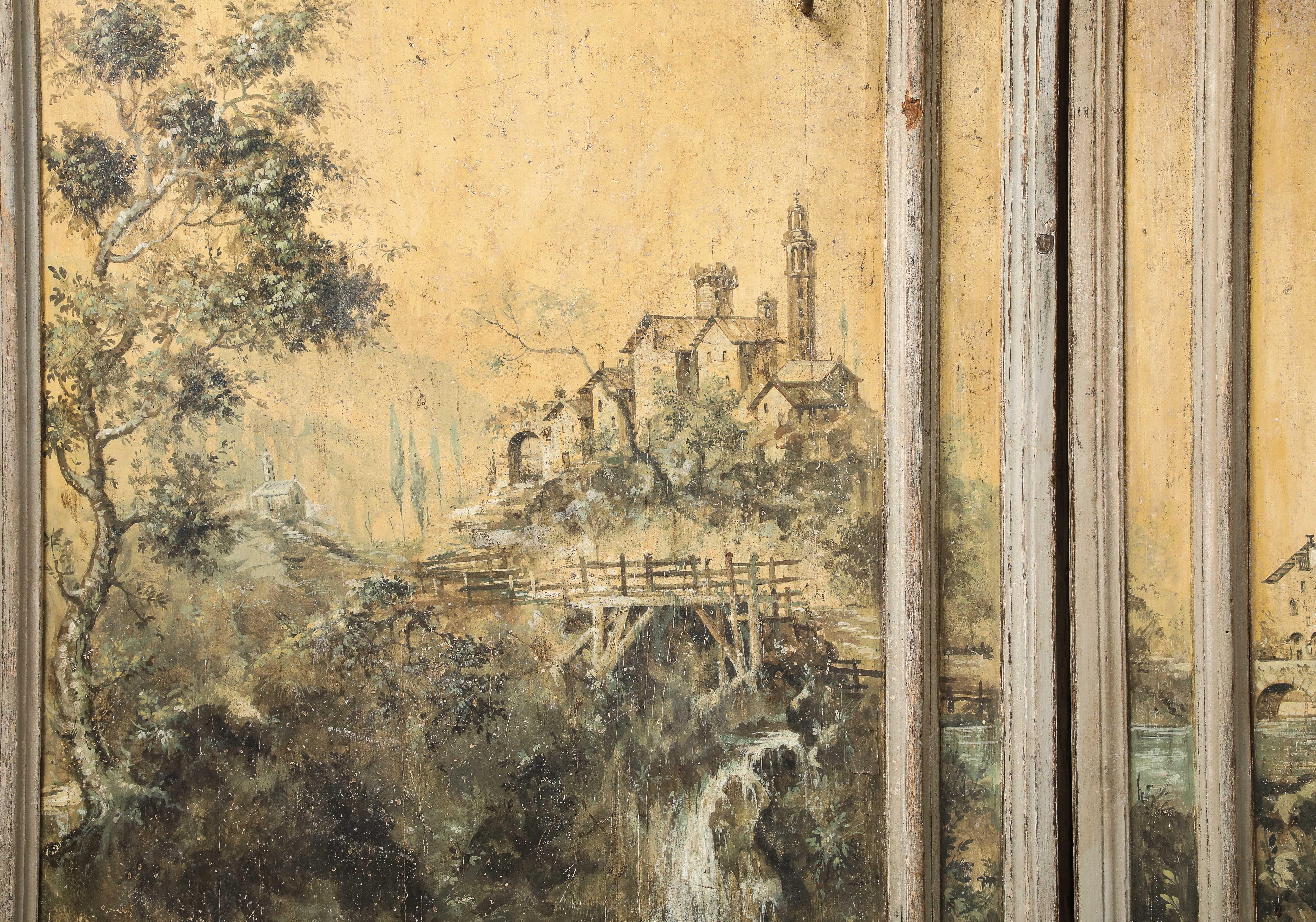 17th C. Painted Cabinet with Chalk, Graphite Panel Drawings, Turin, Italy For Sale 4