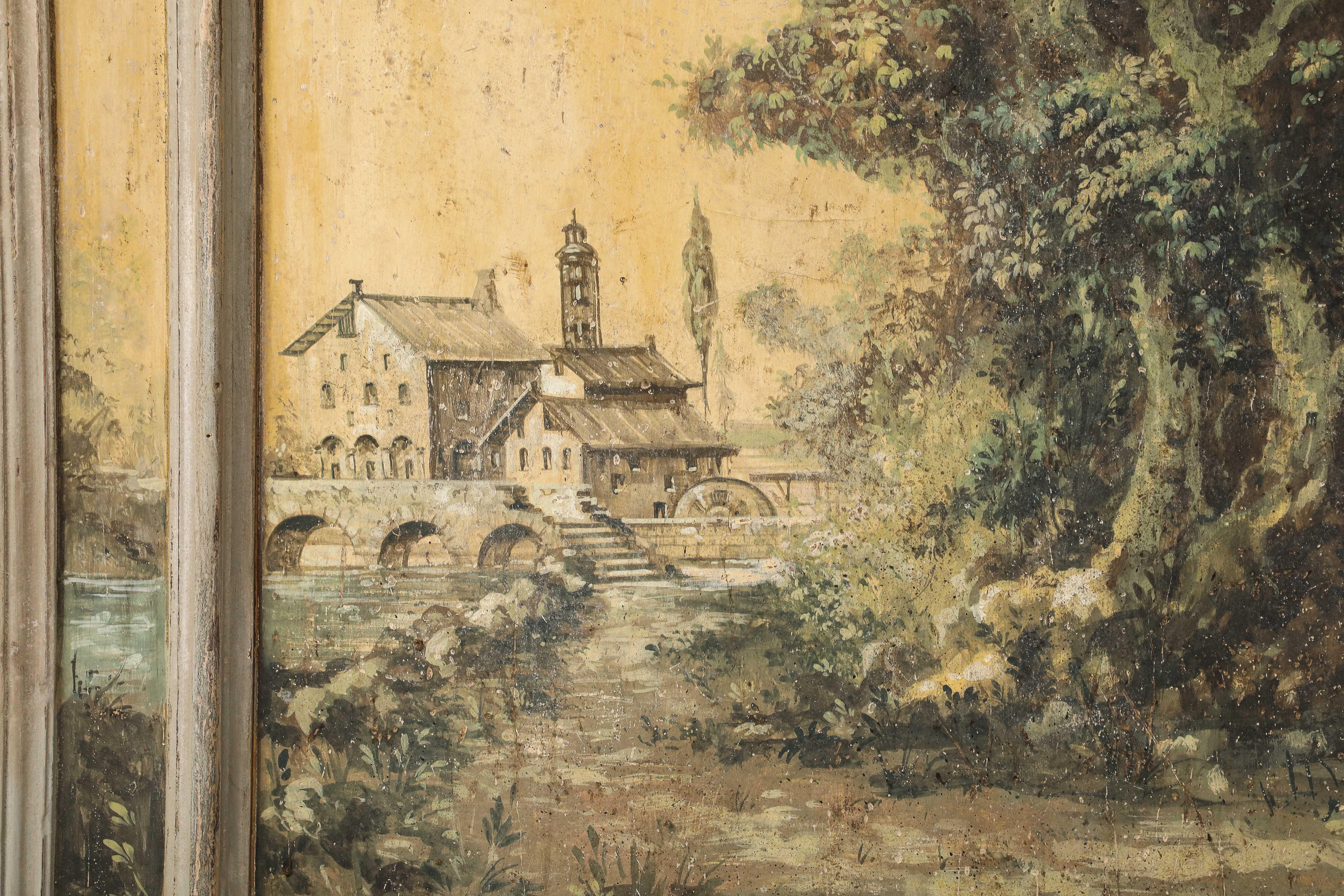 17th C. Painted Cabinet with Chalk, Graphite Panel Drawings, Turin, Italy For Sale 5