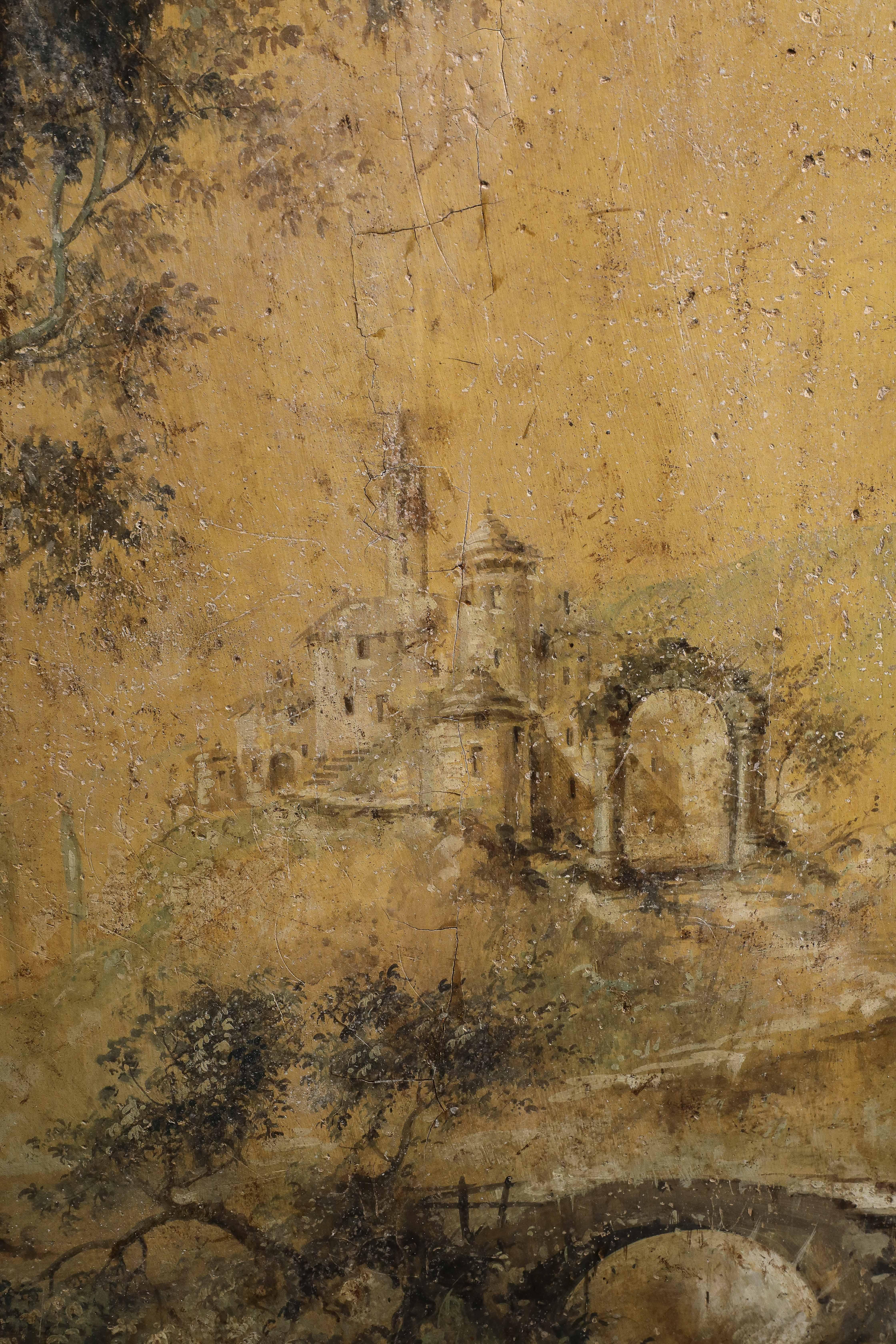 17th C. Painted Cabinet with Chalk, Graphite Panel Drawings, Turin, Italy For Sale 9