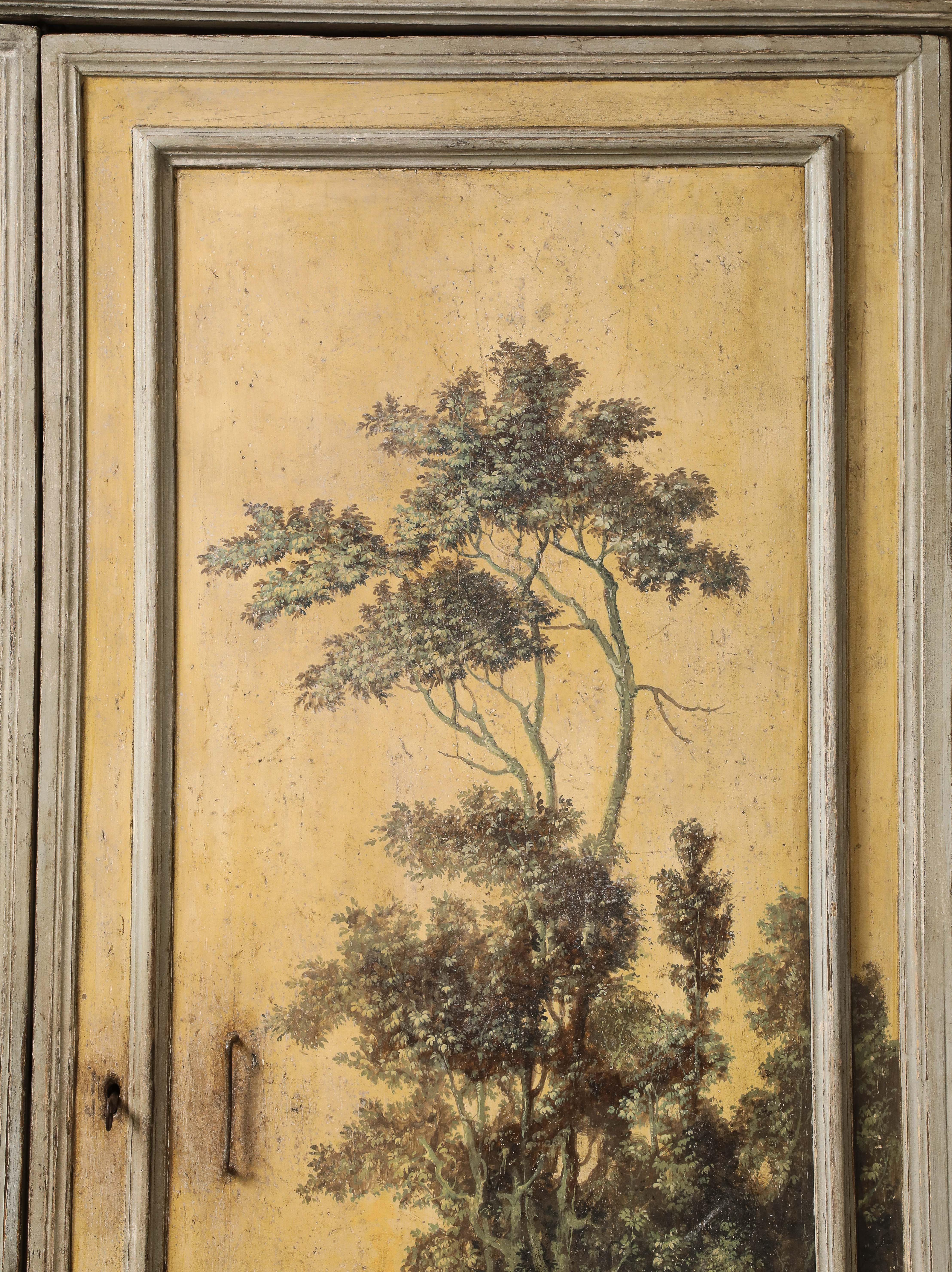 Renaissance 17th C. Painted Cabinet with Chalk, Graphite Panel Drawings, Turin, Italy For Sale