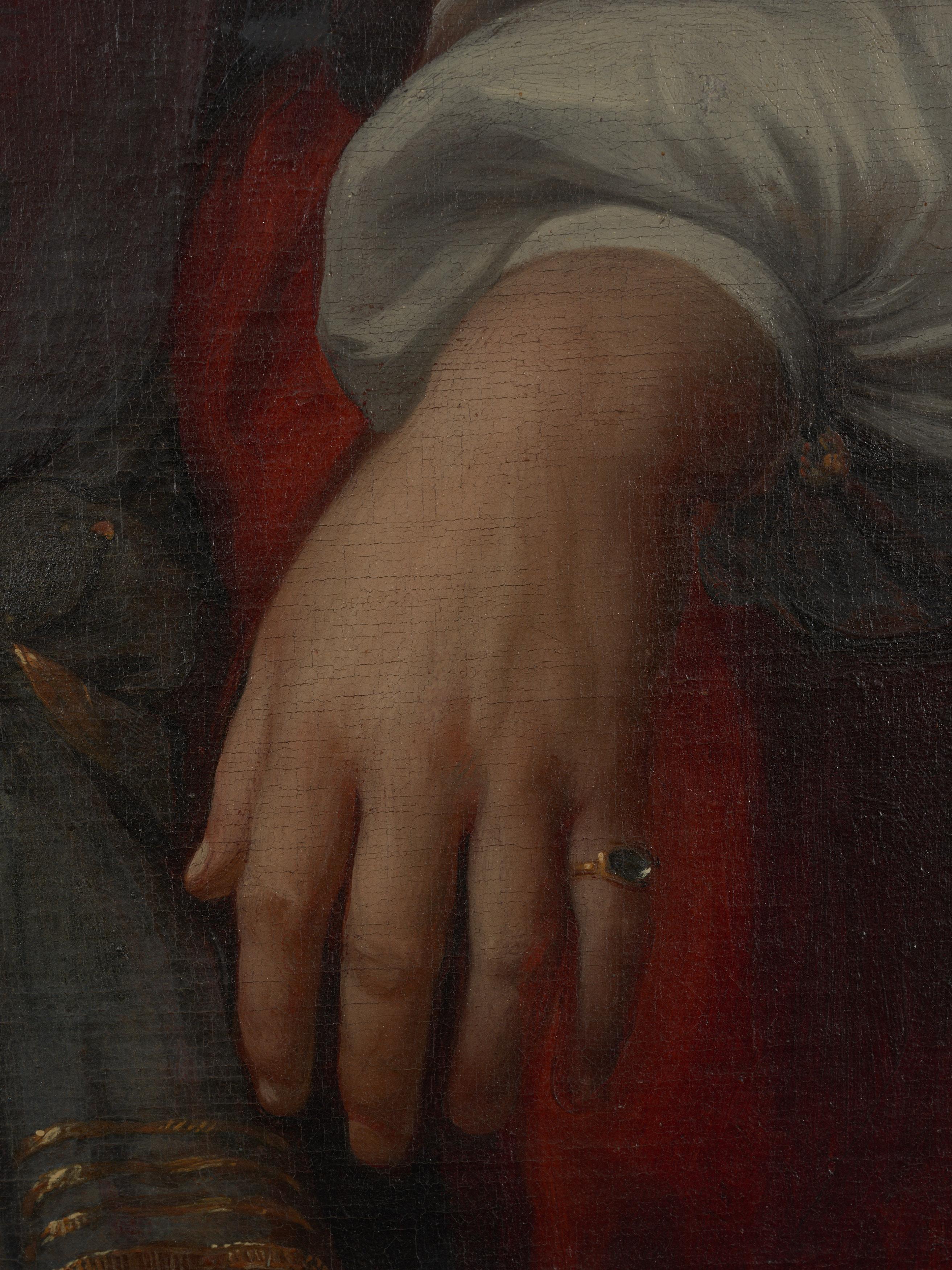 Porträt eines Gentleman in Dreiviertelhöhe aus dem 17. Jahrhundert, zu Nicolaes Maes im Zustand „Gut“ im Angebot in Leuven , BE