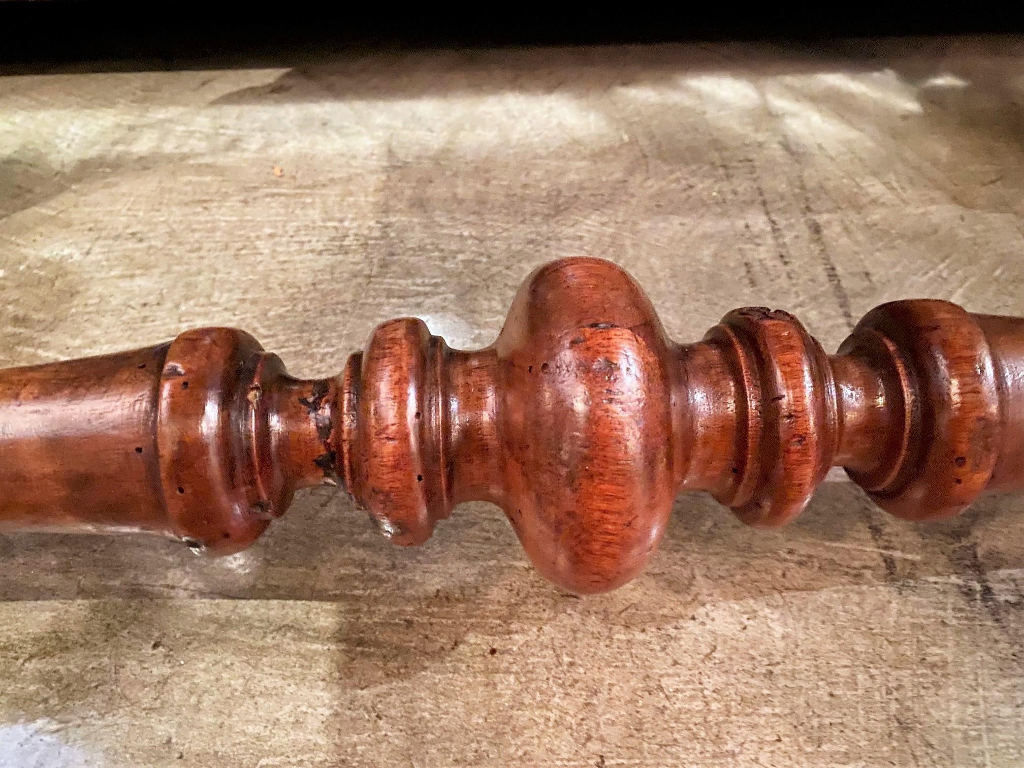 17th C. Provencal Hand Carved Antique Side Table Walnut Desk Drawers Farm LA CA For Sale 4