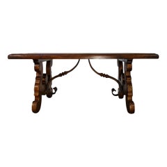 17th C Refectory Style Old Italian Walnut 42x26 Coffee Table with finish options