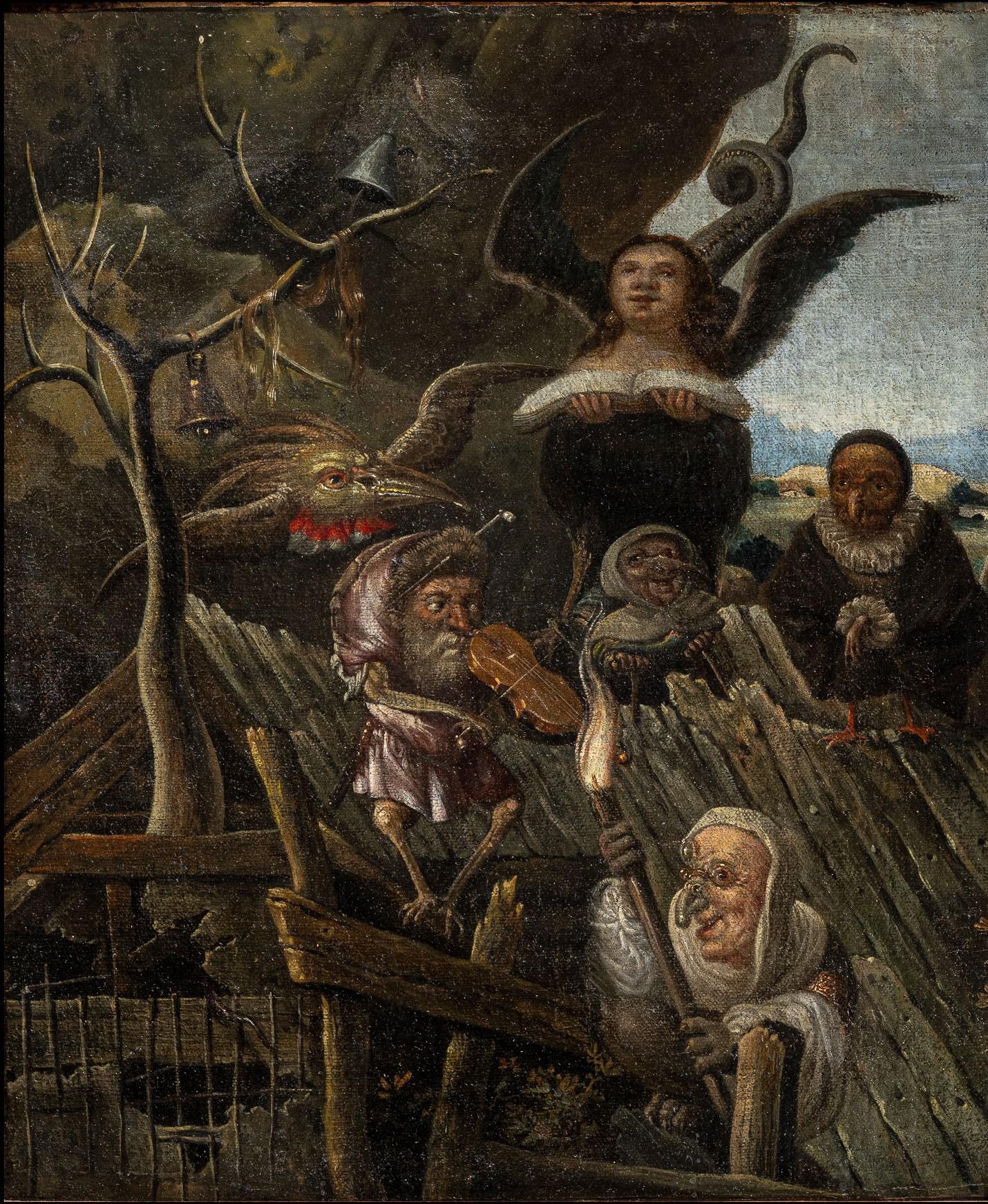 Allemand 17th C representation of  Roof of Folly: An Allegory of the Fall, German School en vente