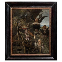 Antique 17th C representation of  Roof of Folly: An Allegory of the Fall, German School