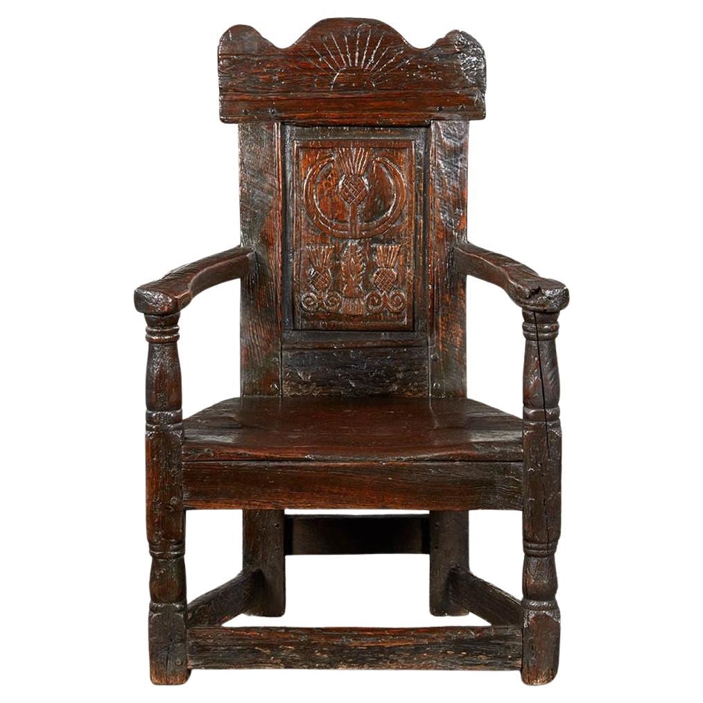Siglo XVII Sillón Escocés Sol Naciente y Cardo en venta