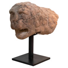 17th C. Romanesque Rosso Verona Italian Lion Head Fragment