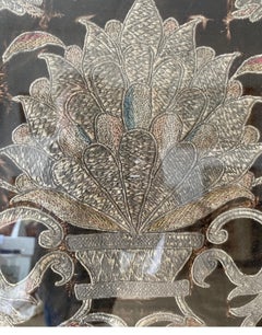 17th C silk metal thread velvet panel