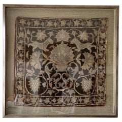 17th C silk metal thread velvet panel