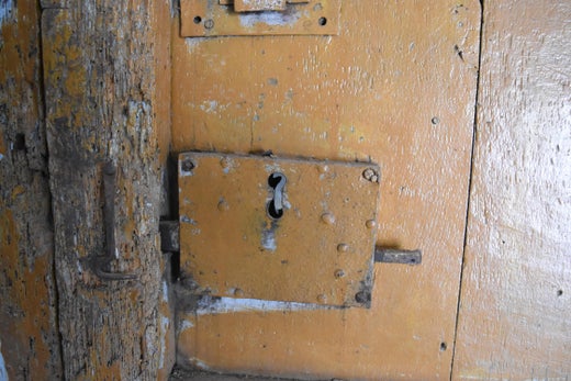 17th Century Spanish Rustic Door With Original Inset Iron And