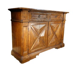 17th C Style AREZZO GRANDE Italian Old Chestnut Credenza with Renaissance finish