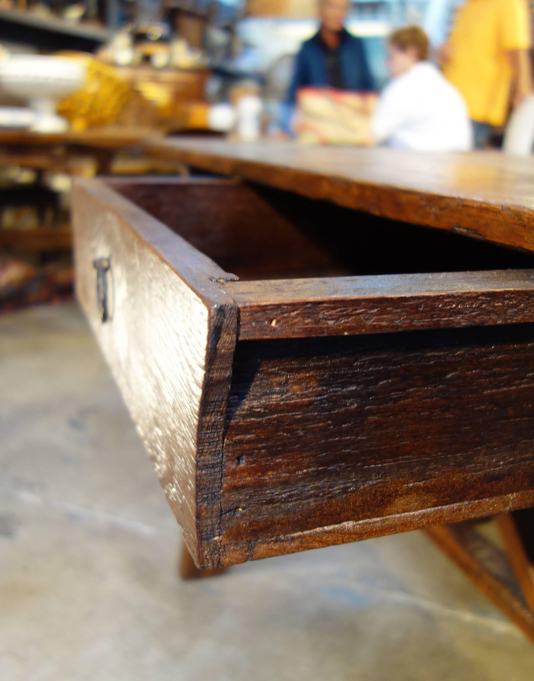 17th C Style Italian Rustic Primitive Reclaimed Wood Farmhouse Table To Order For Sale 4