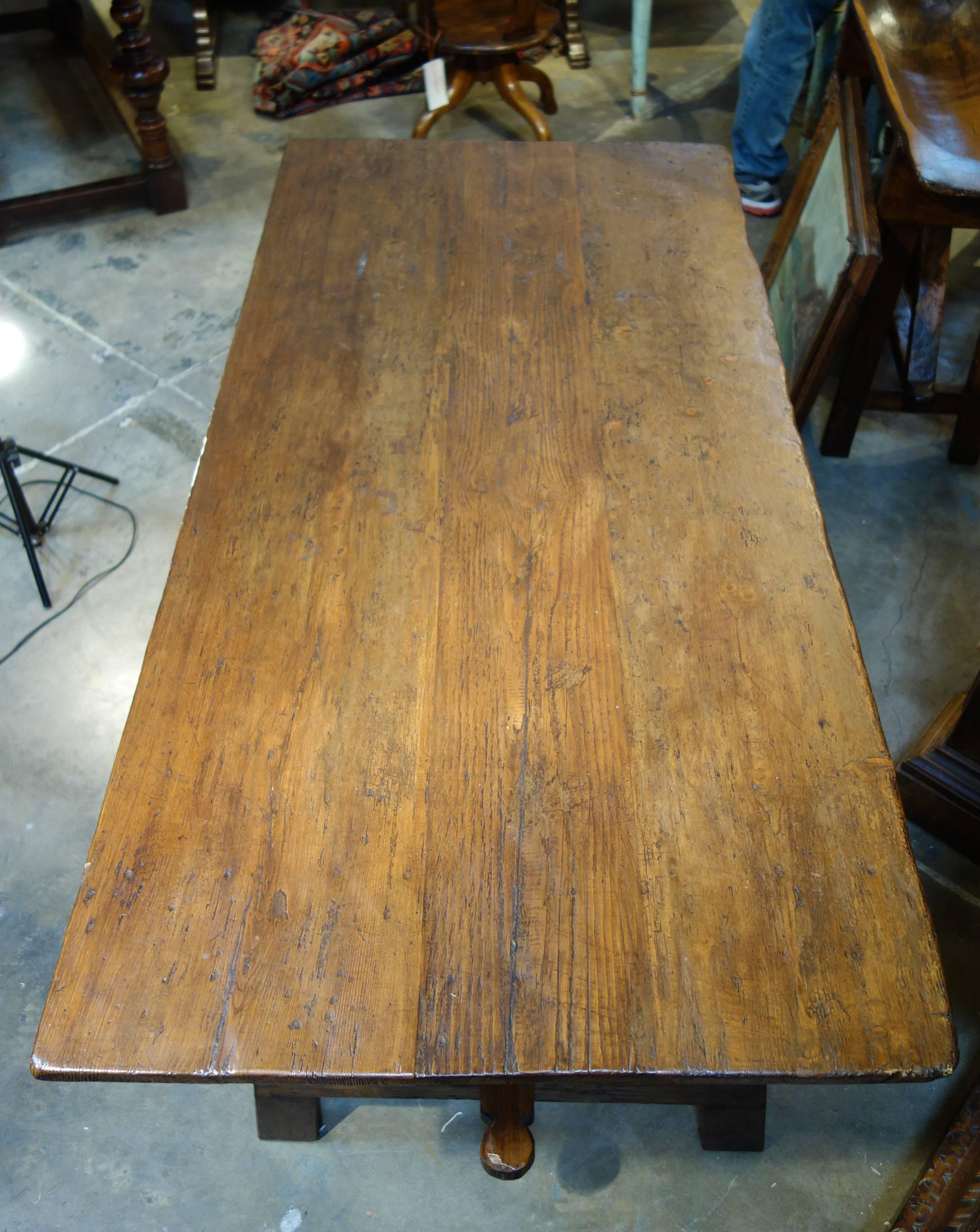 17th C Style Italian Rustic Primitive Reclaimed Wood Farmhouse Table To Order For Sale 7