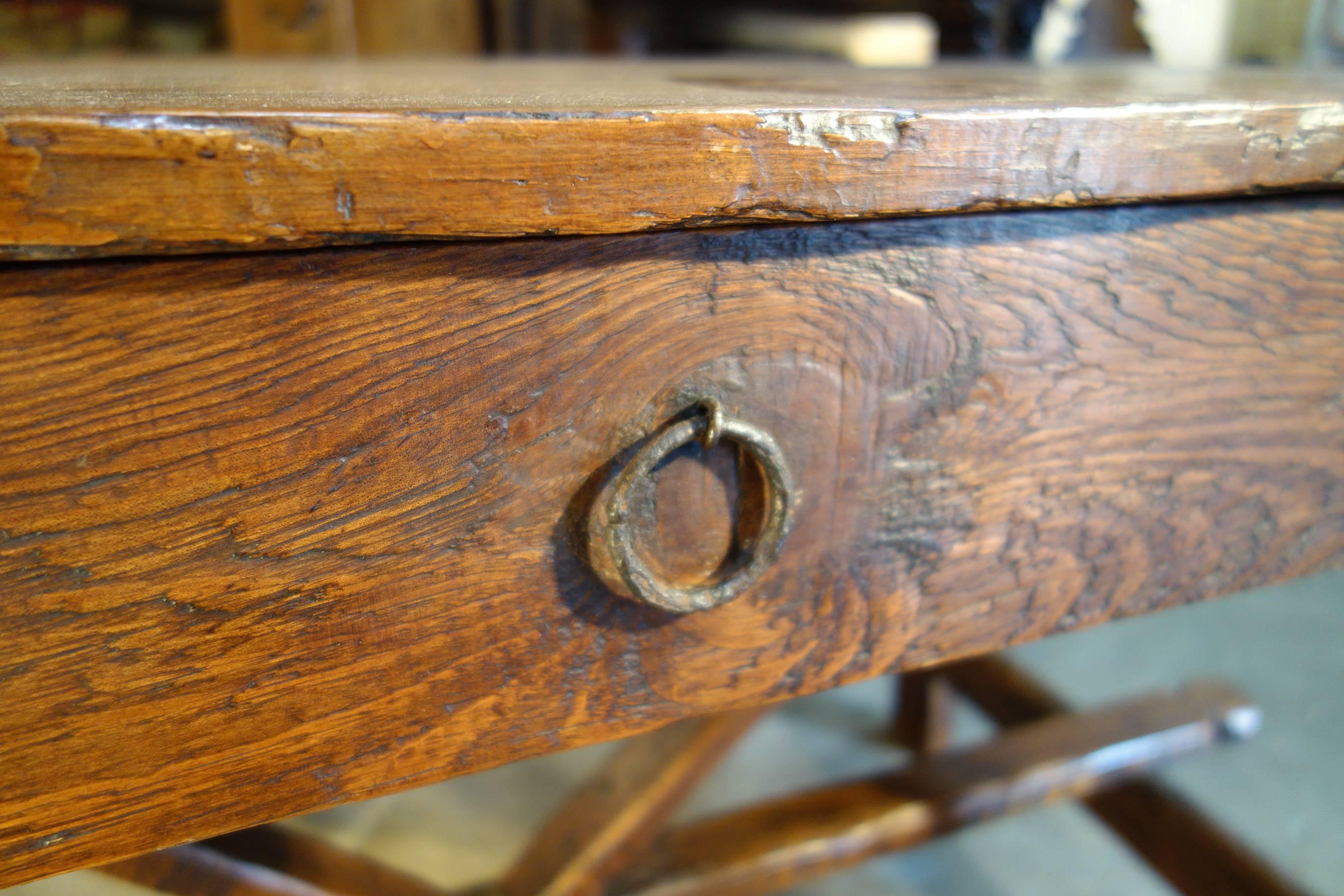 17th C Style Italian Rustic Primitive Reclaimed Wood Farmhouse Table To Order For Sale 1