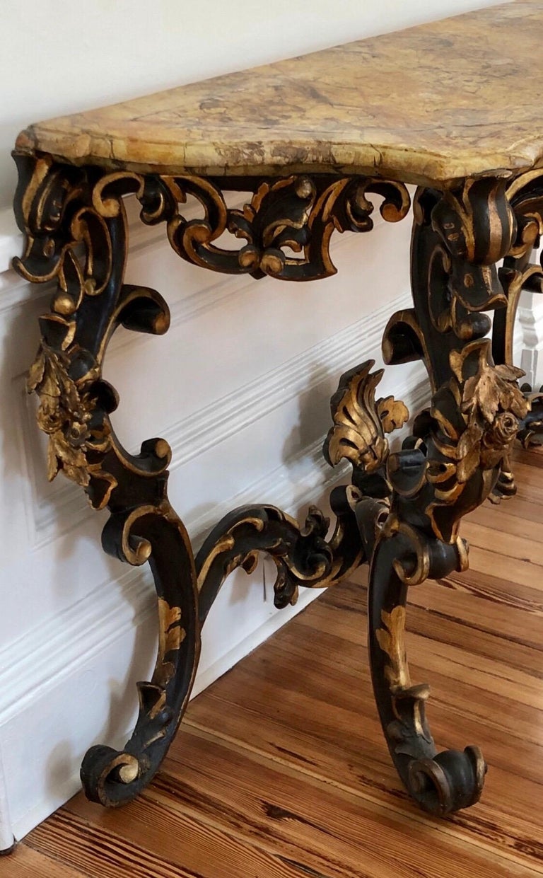 17th Century Venetian Console Table and Mirror For Sale 2