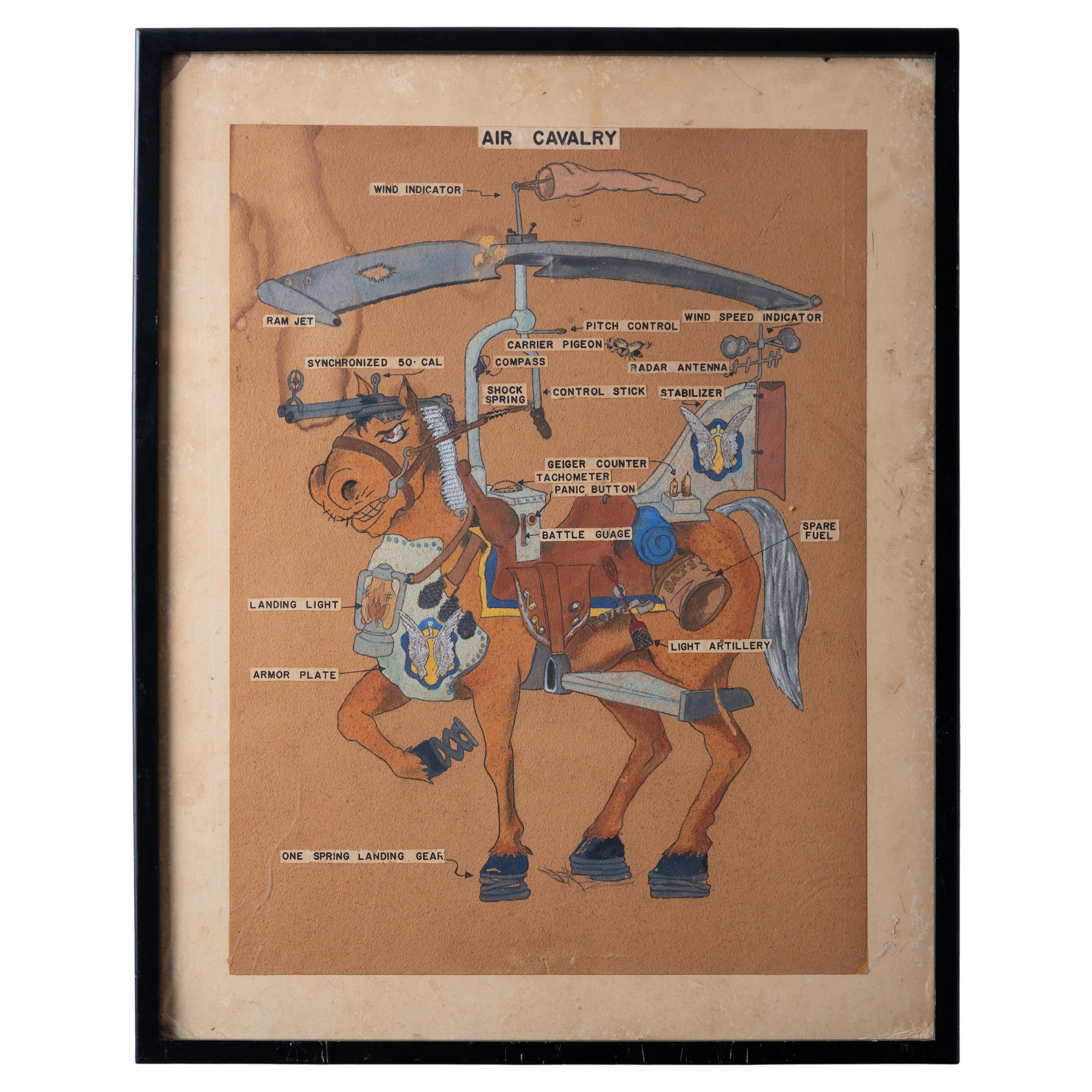 17. Kavallerie-Regiment "Luft-Kavallerie" Original-Kunstwerk, um 1970 im Angebot