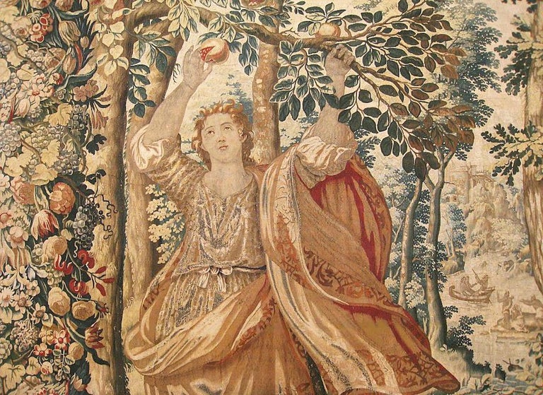 Hand-Woven 17th Century Brussels Mythological Tapestry Persephone from the History of Ceres For Sale