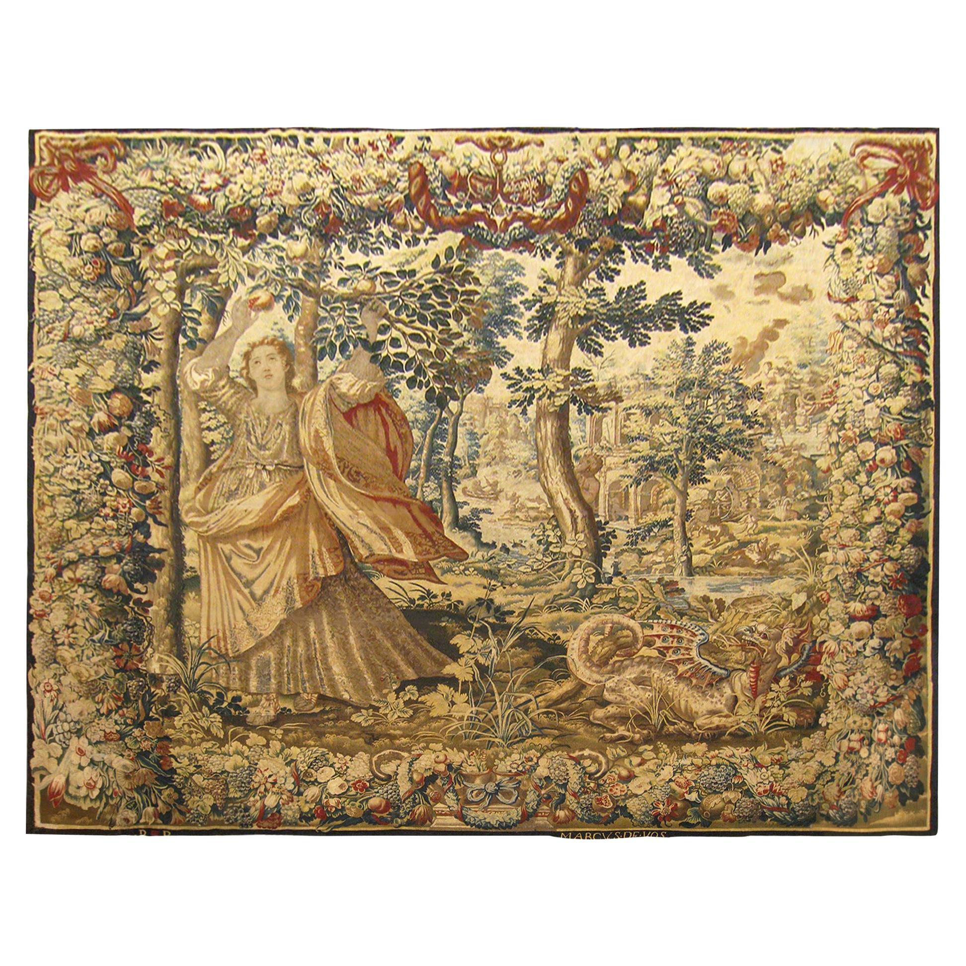 17th Century Brussels Mythological Tapestry Persephone from the History of Ceres