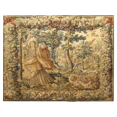 Antique 17th Century Brussels Mythological Tapestry Persephone from the History of Ceres