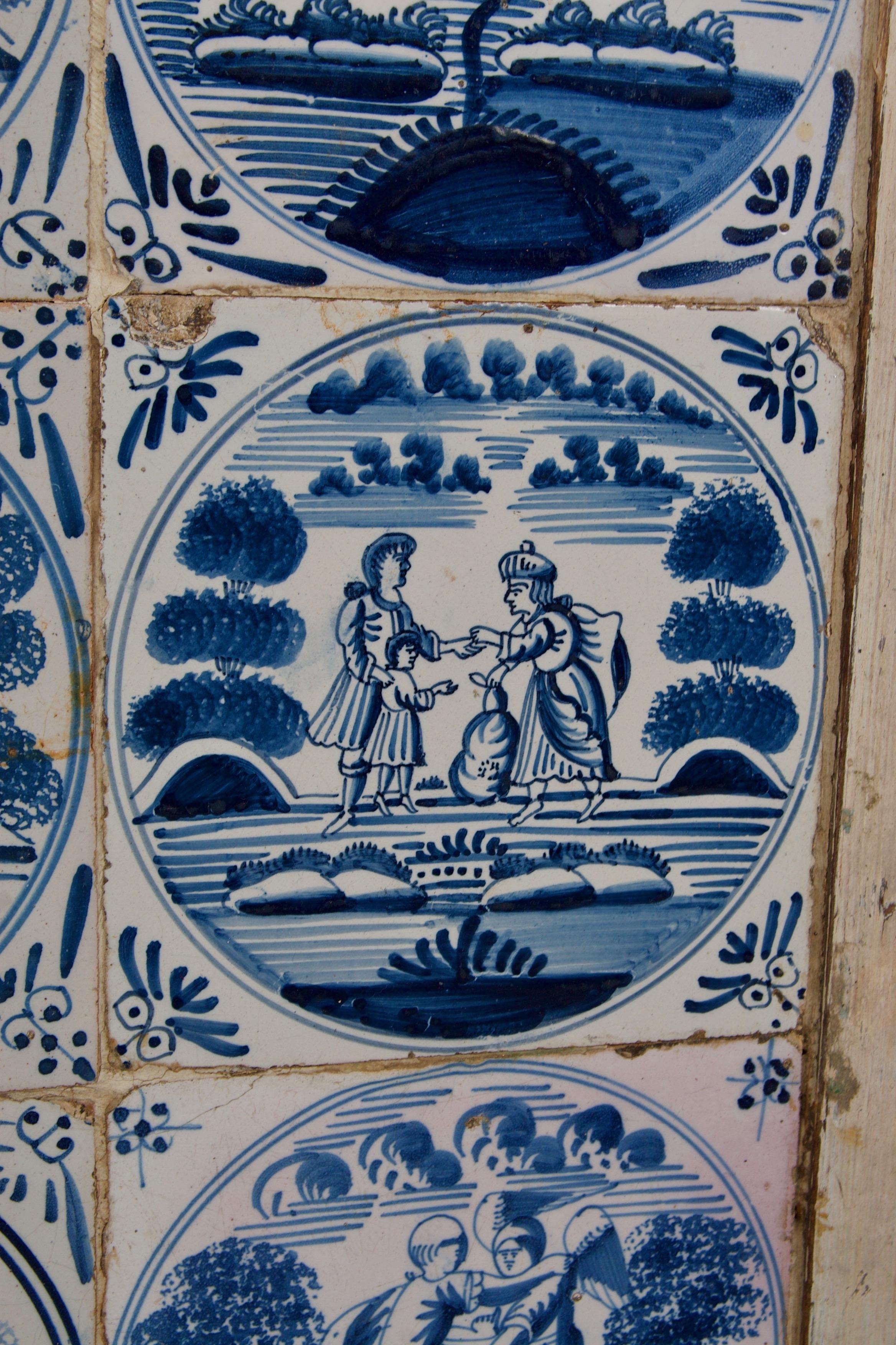 17th Cent. Delft Tile Inset into a 18th Cent. Dutch Side Table with Paint Decor 5